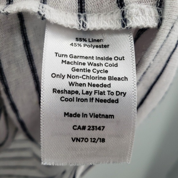 Talbots Striped Short Sleeve T Shirt Womens 2x Nautical Button Accent Scoop Neck - Picture 5 of 12